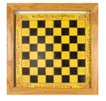 "BANNER LYE" ADVERTISING CHECKERBOARD FRAMED.