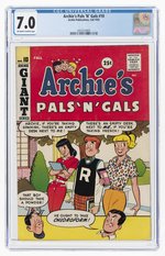 ARCHIE'S PALS 'N' GALS #10 FALL 1959 CGC 7.0 FINE/VF.