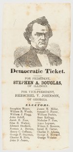 DOUGLAS & JOHNSON 1860 OHIO PORTRAIT BALLOT.