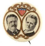 ROOSEVELT & LAFOLLETTE COATTAIL FILIGREE & SHIELD JUGATE BUTTON.