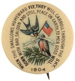 SWALLOW & CARROLL 1904 PROHIBITION PARTY BUTTON.