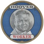 HOOVER WORKER RARE PIN-BACK PORTRAIT BADGE UNLISTED IN HAKE.