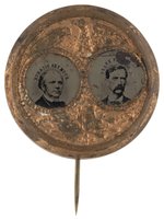 SEYMOUR & BLAIR 1868 UNIFACE FERROTYPE JUGATE BADGE DeWITT HS-1868-48.