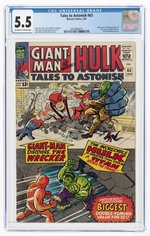 TALES TO ASTONISH #63 JANUARY 1965 CGC 5.5 FINE- (FIRST FULL LEADER).