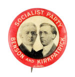 "SOCIALIST PARTY BENSON AND KIRKPATRICK" 1916 JUGATE.