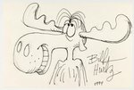 BILL HURTZ ORIGINAL ART SKETCH OF BULLWINKLE MOOSE.