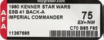 STAR WARS: THE EMPIRE STRIKES BACK (1980) - IMPERIAL COMMANDER 41 BACK-A AFA 75 EX+/NM.