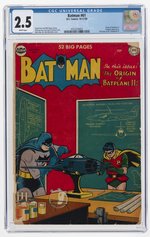 BATMAN #61 OCTOBER-NOVEMBER 1950 CGC 2.5 GOOD+.