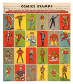 CAPTAIN MARVEL/FAWCETT CHARACTERS "COMIC STAMPS" SHEET.