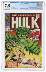 INCREDIBLE HULK #102 APRIL 1968 CGC 7.5 VF-.