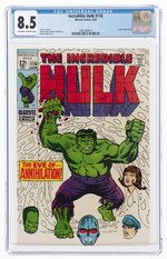 INCREDIBLE HULK #116 JUNE 1969 CGC 8.5 VF+.