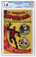 AMAZING SPIDER-MAN #8 JANUARY 1964 CGC 1.8 GOOD- (FIRST LIVING BRAIN).