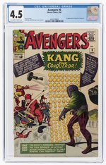 AVENGERS #8 SEPTEMBER 1964 CGC 4.5 VG+ (FIRST KANG THE CONQUEROR).