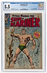 SUB-MARINER #1 MAY 1968 CGC 5.5 FINE-.