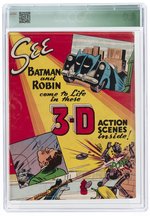 3-D BATMAN #NN 1953 CGC QUALIFIED 4.0 VG (LOOSE 3D GLASSES INCLUDED).