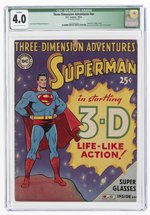 THREE-DIMENSION ADVENTURES SUPERMAN #NN 1953 CGC QUALIFIED 4.0 VG (LOOSE 3D GLASSES INCLUDED).