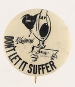 DON'T LET IT SUFFER SUFFRAGE HASSAN CIGARETTES BUTTON.