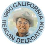 "1980 CALIFORNIA REAGAN DELEGATION" GOP CONVENTION BUTTON.