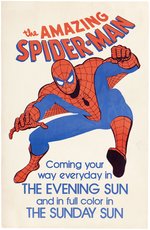 "THE AMAZING SPIDER-MAN" NEWSPAPER DAILY STRIP ADVERTISING SIGN.