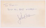 JOHN DEAN NIXON WATERGATE CONSPIRITOR SIGNED CARD.