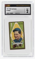 1911 T205 GOLD BORDER ED WALSH (HOF) CSG 2 GOOD.