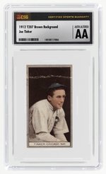 1912 T207 BROWN BACKGROUND JOE TINKER (HOF) CSG AUTHENTIC ALTERED.