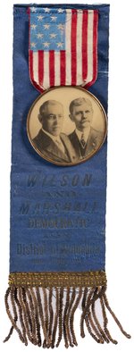 WILSON & MARSHALL WASHINGTON DC DEMOCRATIC ASSN. JUGATE RIBBON BADGE.