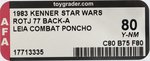 STAR WARS: RETURN OF THE JEDI (1983) - PRINCESS LEIA ORGANA (COMBAT PONCHO) 77 BACK-A AFA 80 Y-NM.