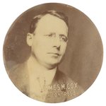 "JAMES M. COX FOR CONGRESS" 1908 REAL PHOTO BUTTON HAKE #2014.
