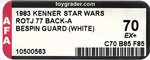 STAR WARS: RETURN OF THE JEDI (1983) - BESPIN SECURITY GUARD (WHITE, HANDLEBAR MUSTACHE VARIETY) 77 BACK-A AFA 70 EX+.