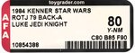 STAR WARS: RETURN OF THE JEDI (1984) - LUKE SKYWALKER (JEDI KNIGHT) 79 BACK-A AFA 80 Y-NM.