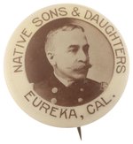 ADMIRAL DEWEY REAL PHOTO BUTTON W/TEXT "NATIVE SONS & DAUGHTERS/EUREKA, CAL." C. 1898.