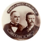 McKINLEY & ROOSEVELT "LEWIS & CLARKE CO." MONTANA JUGATE BUTTON.