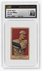 1919-21 W514 #35 LEFTY WILLIAMS HAND CUT CSG AU AUTHENTIC.