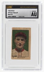 1920 W522 #40 DAVE BANCROFT (HOF) CSG AU AUTHENTIC.