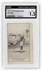 1921-23 E220 NATIONAL CARAMEL BABE ADAMS CGC 1.5 FAIR.