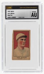 1921 W551 JESSE BARNES HAND CUT CSG AU AUTHENTIC.