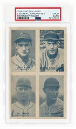 1929-30 EXHIBITS 4 ON 1 L. WANER (HOF)/C. HARGREAVES/R. KREMER/P. WANER (HOF) PSA 2(MK) GOOD.