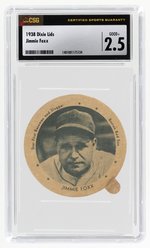 1938 DIXIE LIDS JIMMIE FOXX (HOF) CSG 2.5 GOOD+.