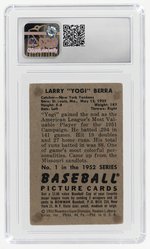 1952 BOWMAN #1 YOGI BERRA (HOF) CSG 1.5 FAIR.