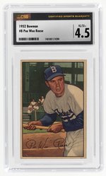 1952 #8 BOWMAN PEE WEE REESE (HOF) CSG 4.5 VG/EX+.