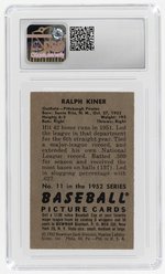 1952 BOWMAN #11 RALPH KINER (HOF) CSG 5 EXCELLENT.