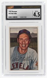 1952 BOWMAN #43 BOB FELLER (HOF) CSG 4.5 VG/EX+.