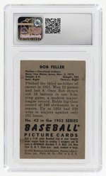 1952 BOWMAN #43 BOB FELLER (HOF) CSG 4.5 VG/EX+.