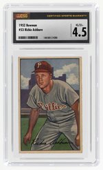 1952 BOWMAN #53 RICHIE ASHBURN CGC 4.5 VG/EX+.