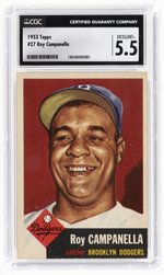 1953 TOPPS #27 ROY CAMPANELLA (HOF) CGC 5.5 EXCELLENT+.