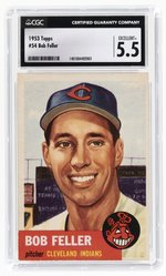 1953 TOPPS #54 BOB FELLER (HOF) CGC 5.5 EXCELLENT+.