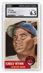 1953 TOPPS #61 EARLY WYNN (HOF) CGC 6.5 EX/NM+.