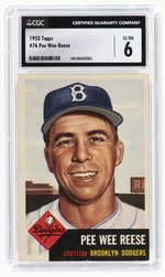 1953 TOPPS #76 PEE WEE REESE (HOF) CGC 6 EX/NM.