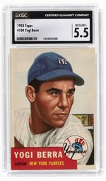 1953 TOPPS #104 YOGI BERRA (HOF) CGC 5.5 EXCELLENT+.